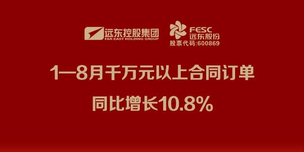 遠(yuǎn)東股份 ：1—8月千萬元以上合同訂單同比增長(zhǎng)10.8%